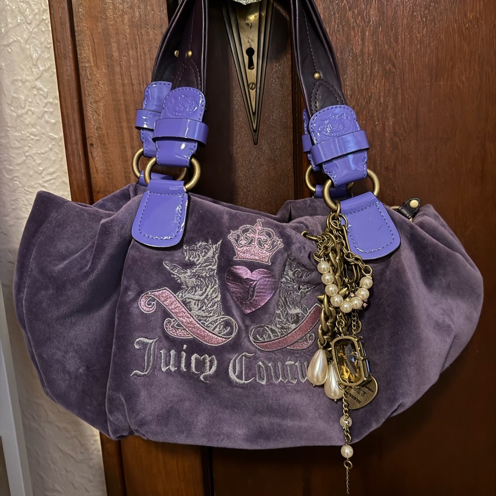 Vintage/Y2K Juicy Couture Purple Etiquette Velour Satchel